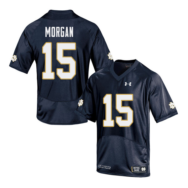 Men's NCAA Notre Dame Fighting Irish #15 D.J. Morgan Stitched College Under Armour Authentic Navy Big & Tall Football Jersey HR10U01LS